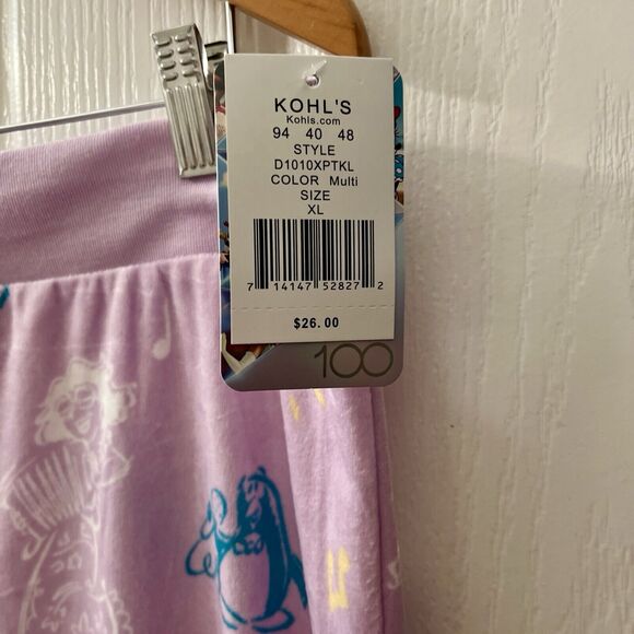 Disney D100 Women’s Fleece Pajama Pants XL Lavender Mickey Music Plush Cozy - Picture 4 of 10